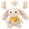 Depesche 12448 SNUKIS Hase Daffy Beige Mit Halstuch 18cm Plüsch Kuscheltier