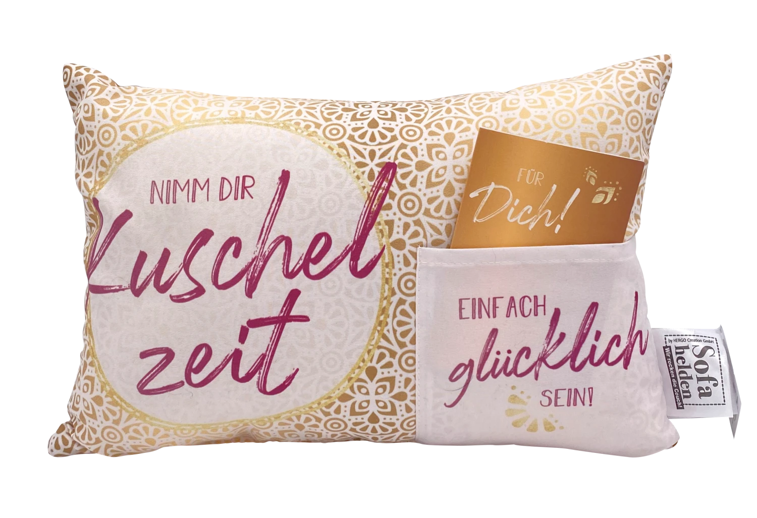 Hergo Geschenk-Kissen Mit Tasche 30x20cm - 1920 Nimm Dir Kuschelzeit 1 Hergo Geschenk-Kissen Mit Tasche 30x20cm - 1920 Nimm Dir Kuschelzeit