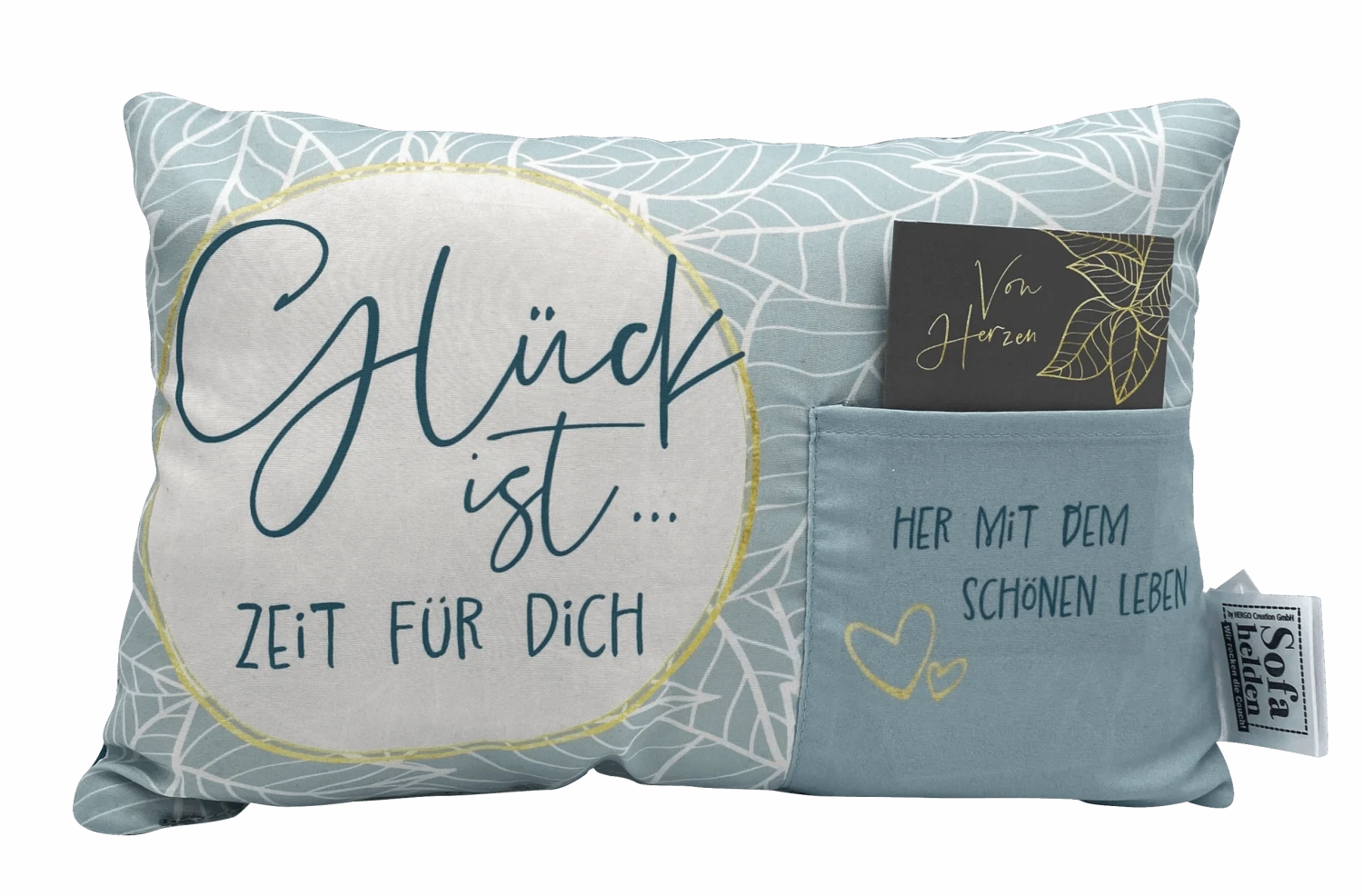 Hergo Geschenk-Kissen Mit Tasche 30x20cm - 1933 Glück Ist... Zeit Für Dich 1 Hergo Geschenk-Kissen Mit Tasche 30x20cm - 1933 Glück Ist... Zeit Für Dich