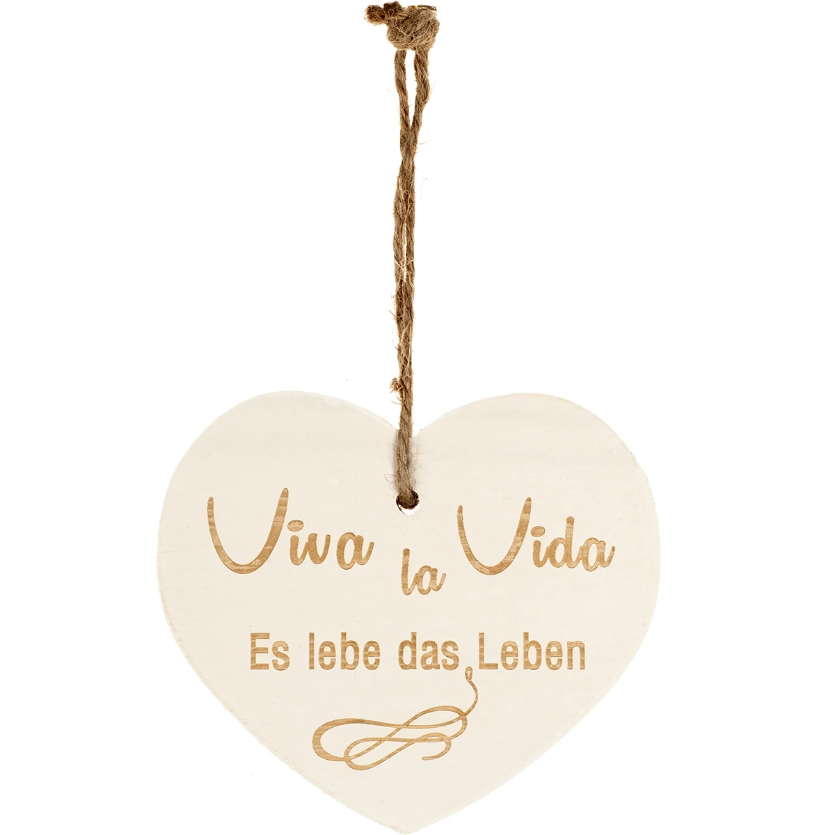 Kleines Vintage-Herz Aus Holz "Viva La Vida - Es Lebe Das Leben" 24005 1 Kleines Vintage-Herz Aus Holz "Viva La Vida - Es Lebe Das Leben" 24005