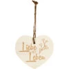 Kleines Vintage-Herz Aus Holz "Liebe Ist Leben" 24009
