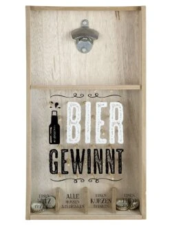 Gilde 42600 Kronkorken-Spiel Bierspiel "Bier Gewinnt" Wand-Flaschenöffner 48cm