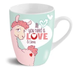 Nici 42712 Tasse Lama All You Need Is Love Porzellan Kaffeetasse Teetasse 310ml