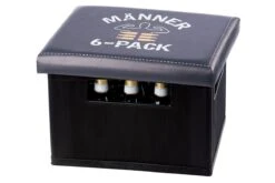 Gilde 42944 Bierkasten Sitzkissen "Männer 6er Pack" 44x34cm Sitzpolster Schwarz