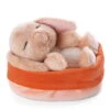 Nici 48708 Sleeping Pets Bunnies Hase Karamell 12cm Schlafend Im Körbchen Peach