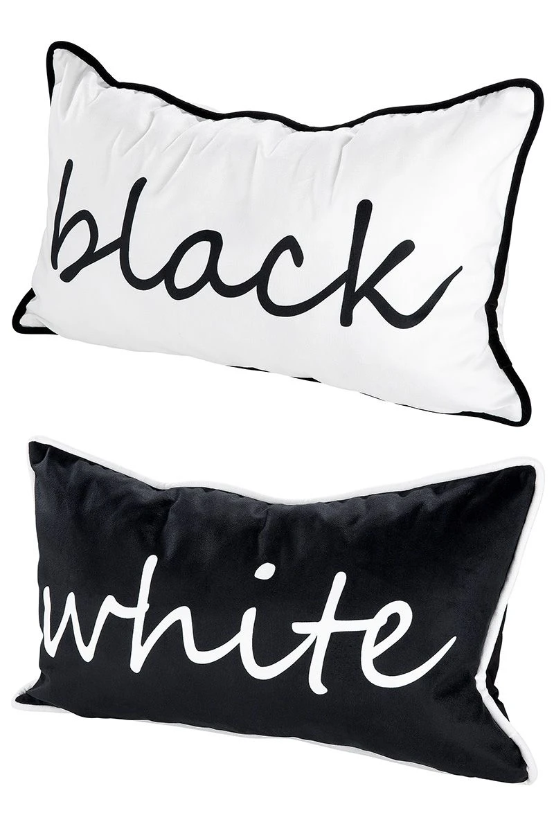 Gilde Stoffkissen Set "Black & White" Je Ca. 48x27cm Casablanca Design 1 Gilde Stoffkissen Set "Black & White" Je Ca. 48x27cm Casablanca Design