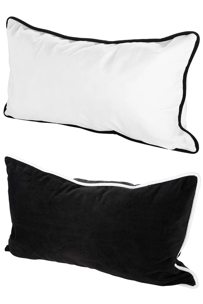 Gilde Stoffkissen Set "Black & White" Je Ca. 48x27cm Casablanca Design 2 Gilde Stoffkissen Set "Black & White" Je Ca. 48x27cm Casablanca Design – Bild 2
