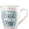 Gilde 50765 Porzellan Tasse "Stressfreie Zone" Ca. 360ml Weiß
