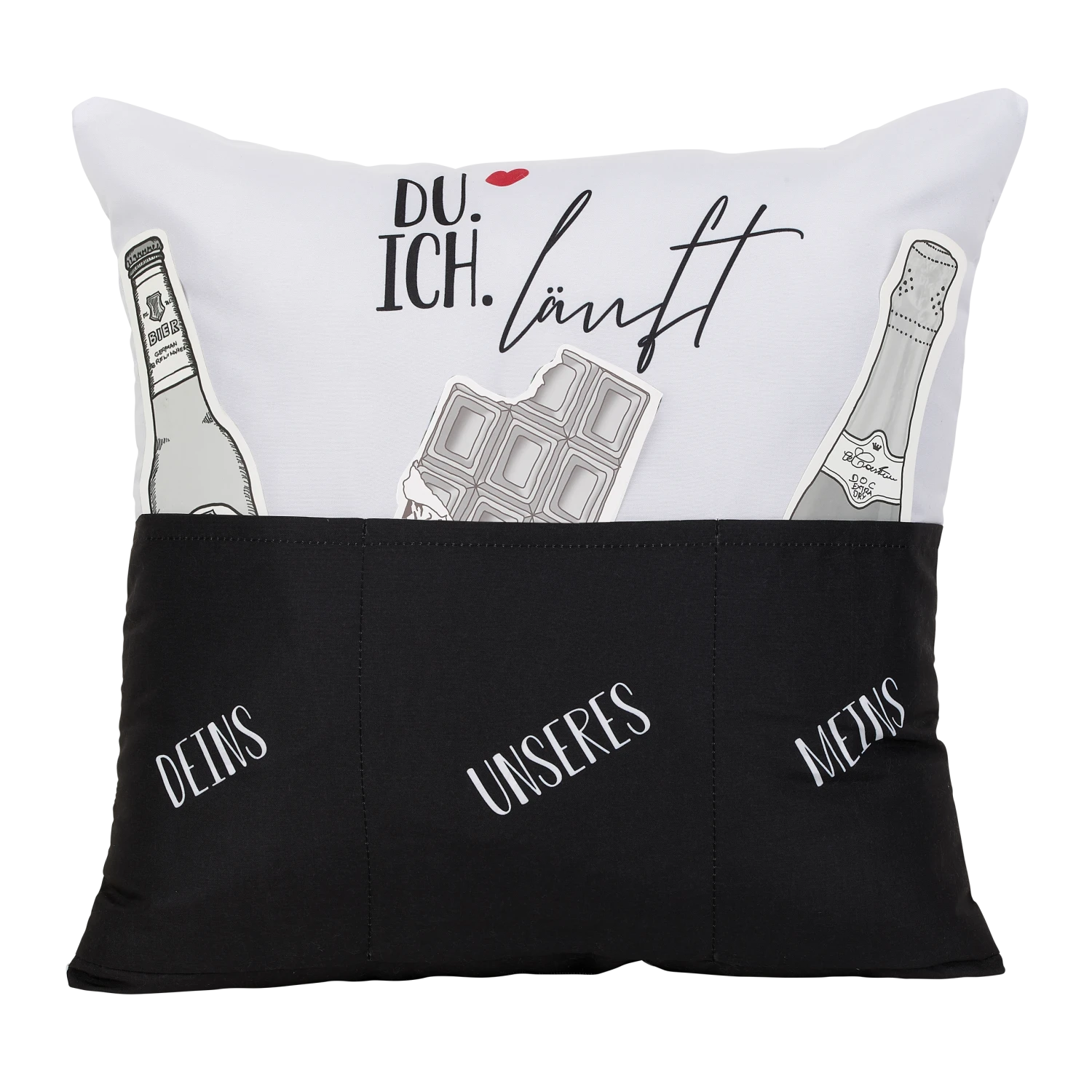 Hergo Sofahelden Kissen Mit Taschen 43x43cm - Du Ich Läuft 8766 1 Hergo Sofahelden Kissen Mit Taschen 43x43cm - Du Ich Läuft 8766