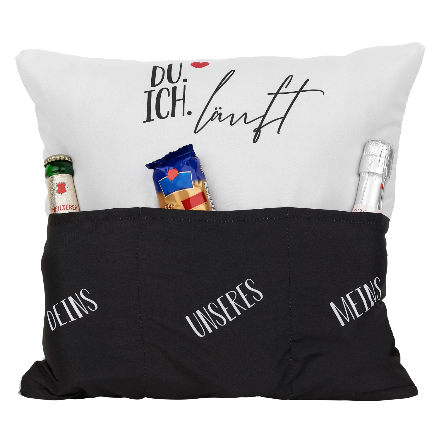 Hergo Sofahelden Kissen Mit Taschen 43x43cm - Du Ich Läuft 8766 2 Hergo Sofahelden Kissen Mit Taschen 43x43cm - Du Ich Läuft 8766 – Bild 2