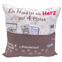 Hergo Sofahelden Kissen Mit Taschen 43x43cm - Hundekissen 8769