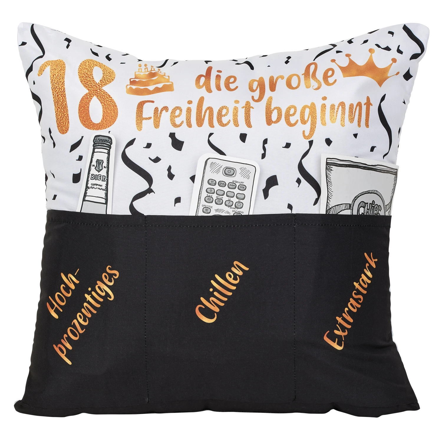 Hergo Sofahelden Kissen Mit Taschen 43x43cm - 18. Geburtstag 8773 1 Hergo Sofahelden Kissen Mit Taschen 43x43cm - 18. Geburtstag 8773
