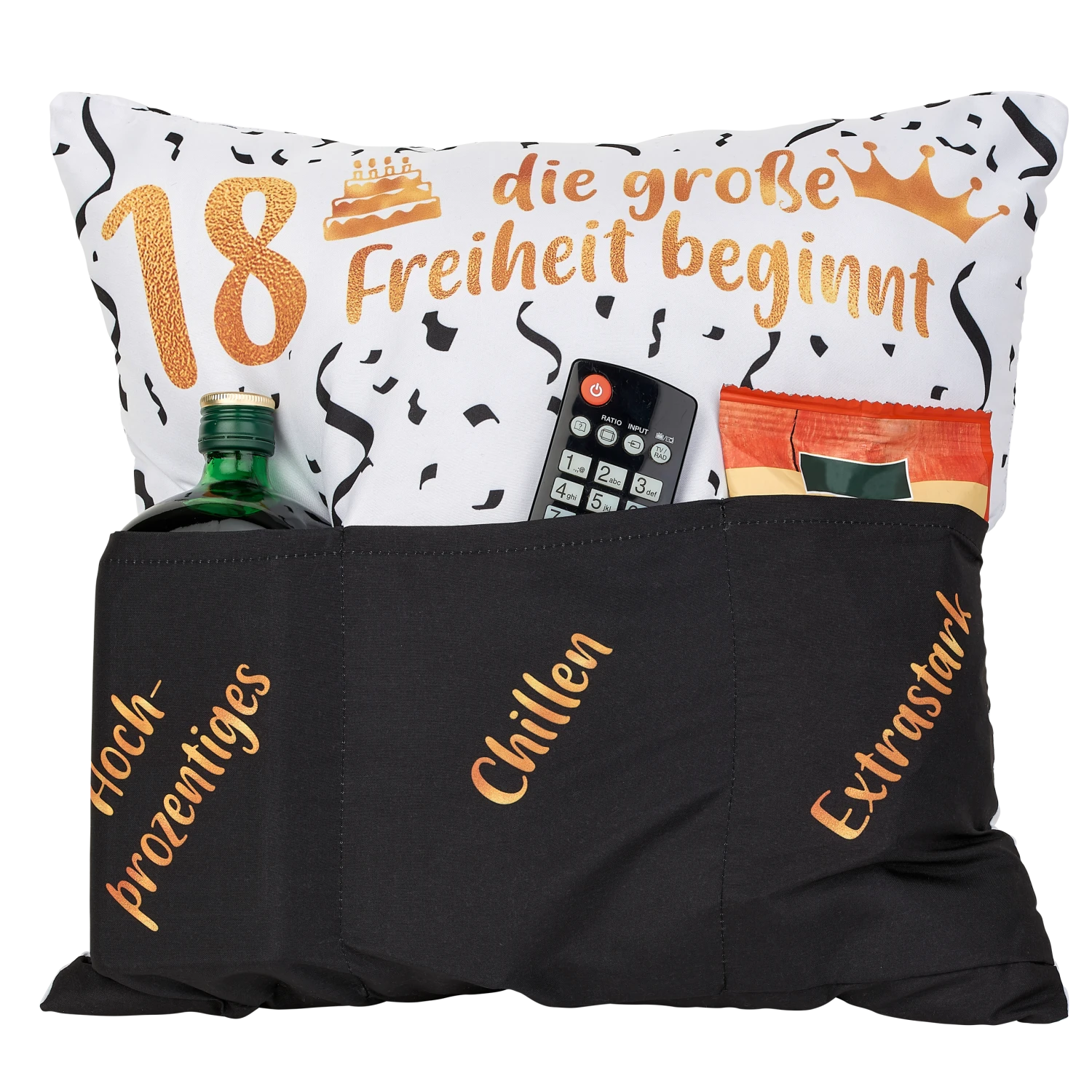 Hergo Sofahelden Kissen Mit Taschen 43x43cm - 18. Geburtstag 8773 2 Hergo Sofahelden Kissen Mit Taschen 43x43cm - 18. Geburtstag 8773 – Bild 2