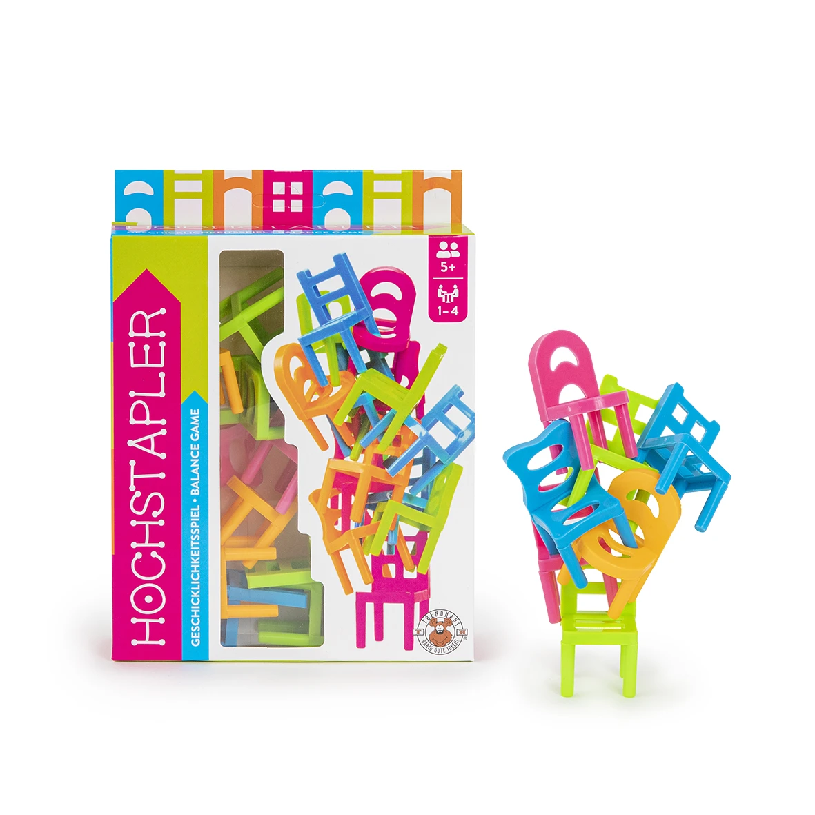 Trendhaus 955494 Hochstapler Geschicklichkeits-Spiel 18-teilig Bunte Stühle 1 Trendhaus 955494 Hochstapler Geschicklichkeits-Spiel 18-teilig Bunte Stühle