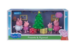JAZWARES Peppa Pig Weihnachtsabend Mit 4 Figuren Weihnachtsbaum Spiele-Set Winter 95648