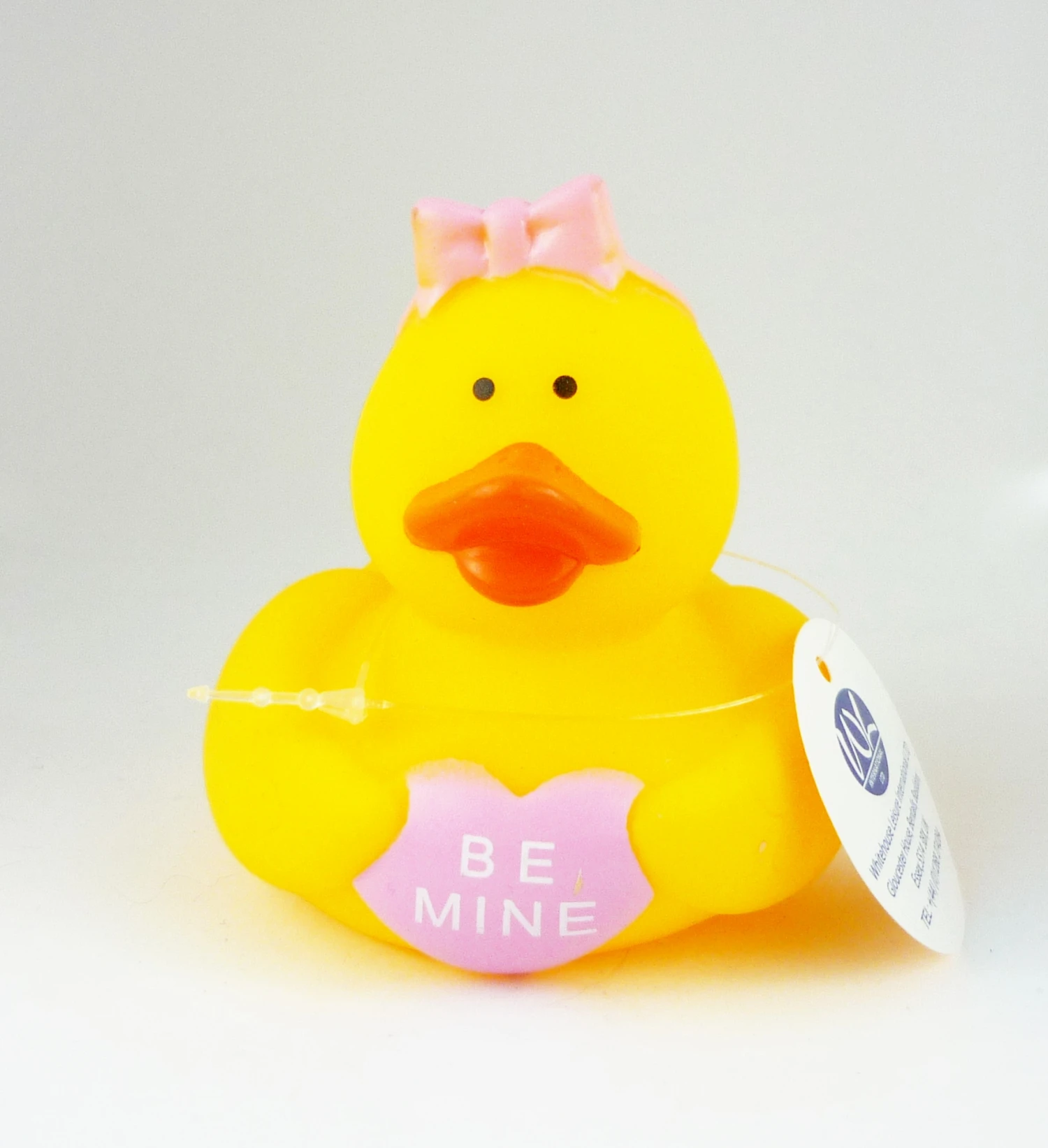 Gummiente Badeente Mit Quietsche - Be Mine Mit Rosa Schleife 1 Gummiente Badeente Mit Quietsche - Be Mine Mit Rosa Schleife