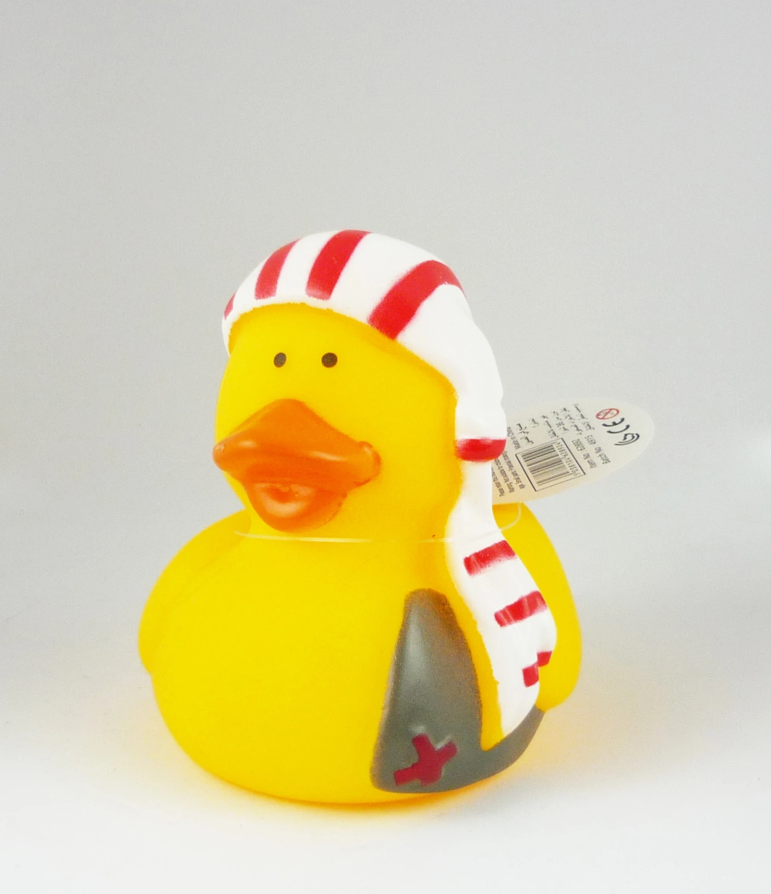 Gummiente Badeente Mit Quietsche - Pirat Mit Rot-weißem Tuch 1 Gummiente Badeente Mit Quietsche - Pirat Mit Rot-weißem Tuch