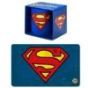 Logoshirt Frühstück Set Tasse + Brettchen Superman Logo Spülmaschinenfest (KuK)