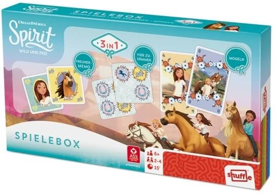 Dreamworks Spirit 3in1 Spiele-Box (Freunde-Memo, Vier Zusammen, Mogeln) 1 Dreamworks Spirit 3in1 Spiele-Box (Freunde-Memo, Vier Zusammen, Mogeln)